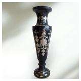 Metal Vase with Flower Details