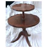 Vintage Tiered Pie-Crust Accent Table