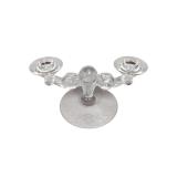 Vintage Frosted Glass Two-Light Candlesticks (A)