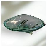 Vintage Art Glass Green Candy Dish