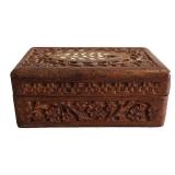 Wooden Carved Box w mosaic detail