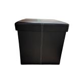 Modern Black Faux Leather Storage Ottoman Cube (F)