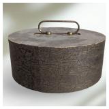 Vintage Covered Round Spinner Poker Chip Caddy