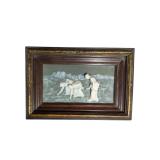 Framed Bas-Relief Plaque w/ Classical Figures (P)