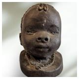 African Art Sculpture Clay Head Pottery Bust