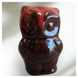 Beautiful Drip Glaze Pottery Owl