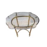 Set of Two Brass & Glass Console Table (F)