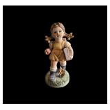 Vintage Schoolgirl Carrying Books & Apple