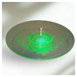 Uranium Glass Etched Bowl