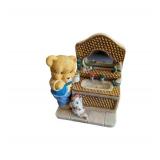 Teddy Bear Brushing teeth in Mirror