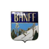 Banff Souvenir Enamel Pin ï¿½ Skiing Scene (U)