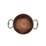 Vintage Hammered Copper Pot with Brass Handles (A)