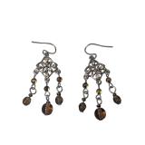 Silver-Tone Filigree Chandelier Earrings (J)