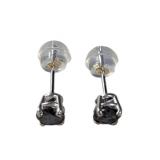14 kt White Gold Black Diamond Earrings (0.84 ct)