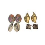 Lot of 4 Pairs Vintage Clip-On Earrings (J)
