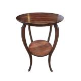 Round Wood & Curved-Leg Accent Table (F)