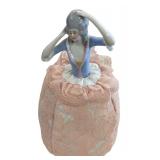 Vintage Porcelain Pin Cushion Half-Doll-7.75'