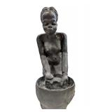 Beautiful African Cast Sculpture-Woman