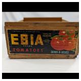 Wooden EBIA Antique Tomato Crate