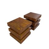Pair of Wood Veneer Side Tables (F)