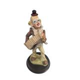 Hand-Painted Clown Accordion Player Figurine (A)