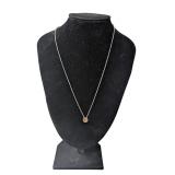Sterling Silver Rh-Plated Necklace w/ Sapph(48 cm)