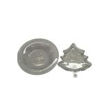 2 Christmas Glass Serving Trays