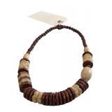 Bead Necklace Chunky Boho Ethnic Natural Wood