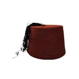 Vintage Red FEZ Embroidered Ottoman Hat