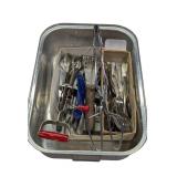 Vintage Roast Tray w Utensil contents