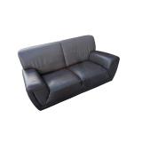 Schreiters Navy Blue Top-Grain Leather Sofa