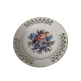 Apulum Plate Flowers Gold Trim Reticulated Romania