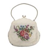 Vintage Hand-Beaded Floral Evening Handbag (C)