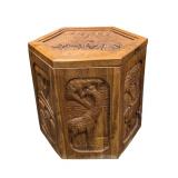 African Hand Carved Storage/Ottoman