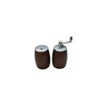 Wood barrel salt and pepper shakers