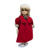 ï¿½Faithï¿½ Porcelain Doll in Red Dress w/ Fur Hat (U)