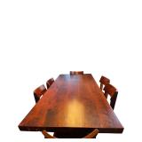 Acacia Hardwood Dining Table with 6 Chairs (F)