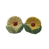 Vintage Daisy Flower Salt & Pepper Shakers (K)