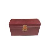 Vintage Burgundy Faux Leather Jewelry Box (U)