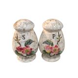 Vintage Porcelain Magnolia Salt and Pepper Shaker