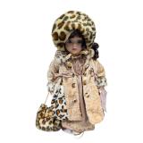 Vanessa Ricardi Porcelain Doll Faux Fur w/ COA (U)