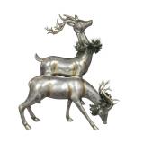Pair of Silver Reindeer Figurines (A)