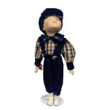 Porcelain Boy Doll Blue Velvet Outfit (U)