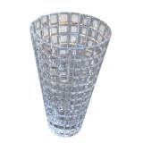 Cut Crystal-Style Glass Vase  (A)
