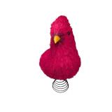 Faux Red Cardinal Bird on Spring Stand (A)