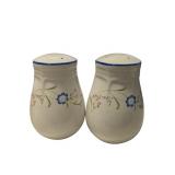 Vintage Blue Floral Salt & Pepper Shakers (K)