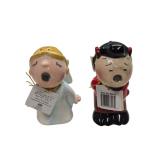 'Mwah Devil and Angel' salt and pepper shakers