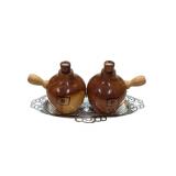 Wooden Teapot salt and pepper shakers
