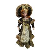 Victorian Winter Velvet Faux Fur Porcelain Doll(U)