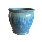 Large Glazed Ceramic Planter ï¿½ Blue Drip Glaze (A)